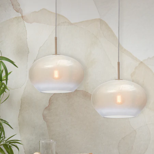 It's About Romi Hängeleuchte Bologna 4-armig, Farbbeleuchtung. milchig weiß